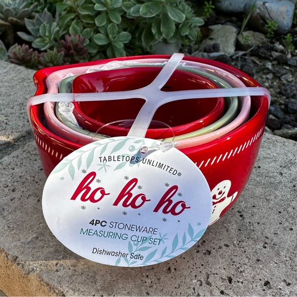 Tabletops unlimited ho ho ho Christmas measuring cups pinkmas pink pastel - Picture 5 of 11